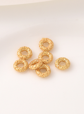 18K哑金保色祥云圈隔珠