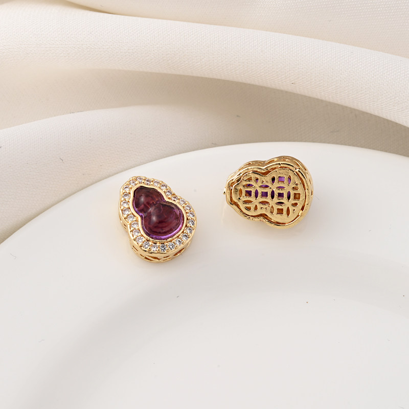 14K包金高保微镶锆石国风葫芦魔盒隔珠手工diy手链手串四通转运珠,淘宝优惠券,粉丝福利购,淘宝优惠卷