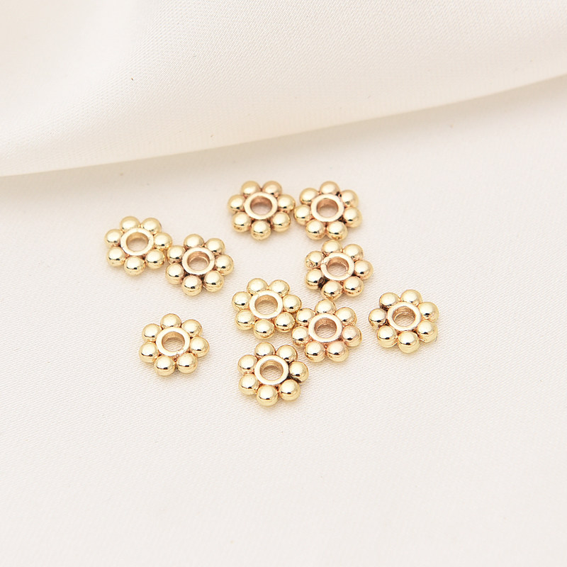 14K包金保色雪花片手工diy饰品配件手链项链隔片散珠材料4/5/6MM,淘宝优惠券,粉丝福利购,淘宝优惠卷