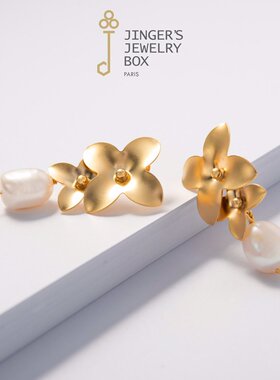 繁花天然淡水巴洛克珍珠项链耳环