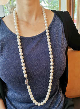 澳白平替深海母贝小灯泡珍珠项链