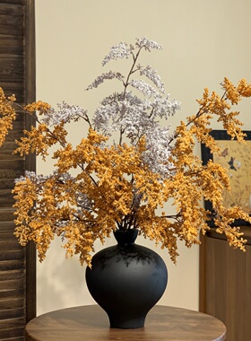 高级感油画雾凇仿真花侘寂风干花