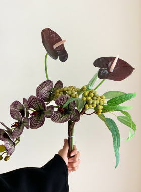 设计师花艺手札仿真花蝴蝶兰浆果