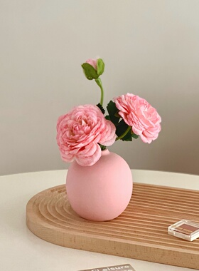 小清新少女心假花仿真月季花摆件