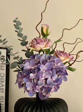 中古风仿真绣球花玫瑰花花束假花