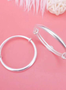 传承古法周岁礼物婴儿银手镯