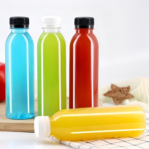 透明塑料瓶500ml矿泉水空瓶子食品级一次性PET饮料果汁密封瓶带盖 - 图0