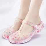 Tide, тапочки в стиле Crocs, нескользящая пляжная обувь на платформе, мюли для школьников и студентов, в корейском стиле, подходят для носки на улице, закрытый носок