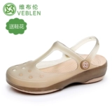 Летние тапочки в стиле Crocs, мюли, пляжная обувь, лето 2022 года, подходят для носки на улице, закрытый носок, в корейском стиле