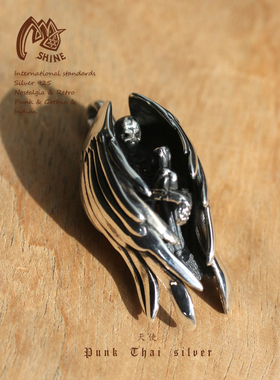 通用纯银朋克吊坠红包防过敏