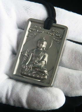 三味佛缘钛合金胸挂件吊坠