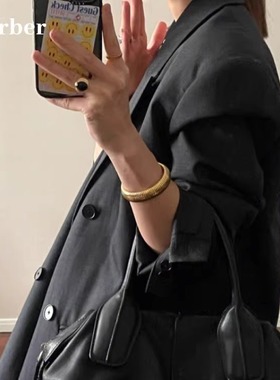 欧美复古钛钢金属弹力手镯