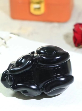 貔貅小摆件手玩件和田玉墨玉保真