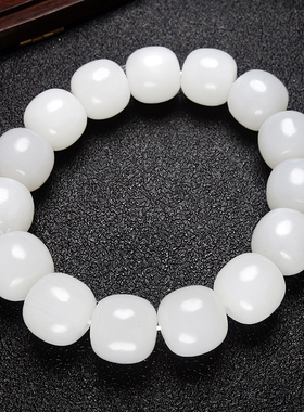 新疆老型珠细腻油润羊脂白玉手链