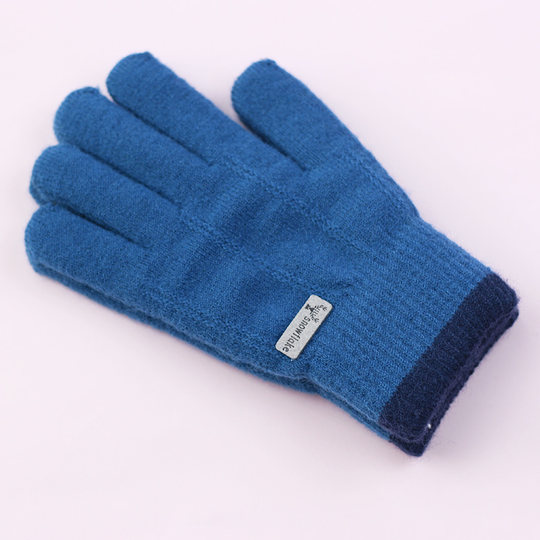 Boys' five-finger gloves with thickened wool