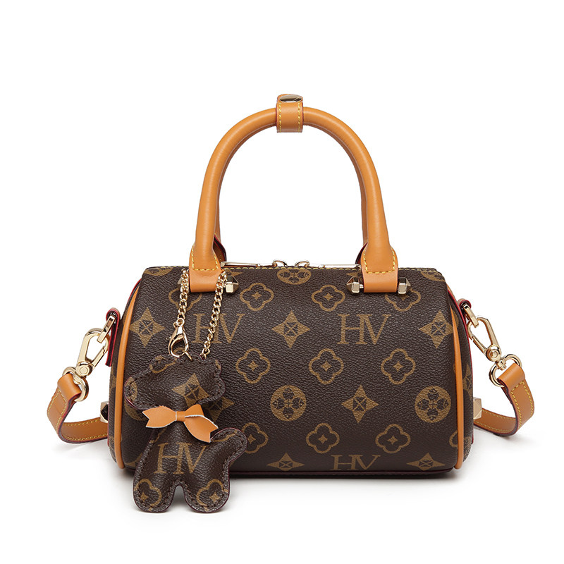 真皮老花包波士顿女士2021枕头包 飘雷迪女士包袋