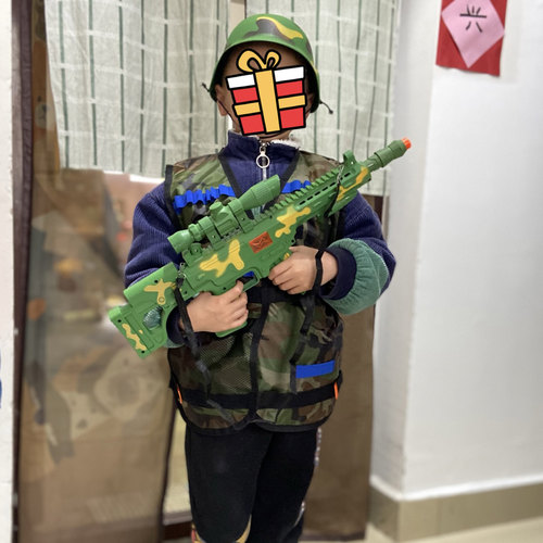 幼儿园迷彩战术背心CS吃鸡装备六一儿童表演道具兵娃娃演出服马甲 - 图2
