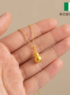 米兰【设计师】金丝葫芦项链女新吊坠轻奢小众高级感锁骨链配饰