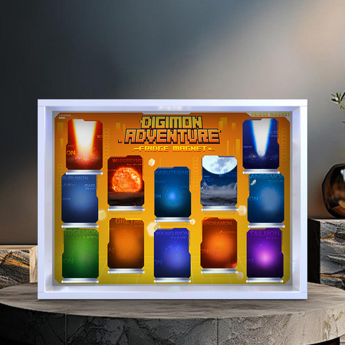 适用泡泡玛特数码宝贝冰箱贴系列手办盲盒周边收纳玩具场景展示盒 - 图1