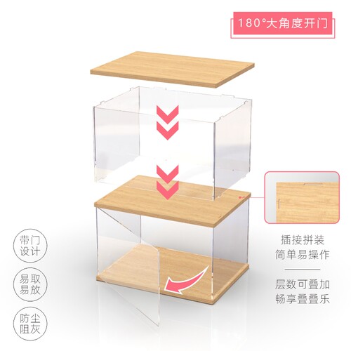 亚克力鞋盒收纳盒透明网红鞋柜aj球鞋展示柜定制鞋架鞋墙收纳神器 - 图3