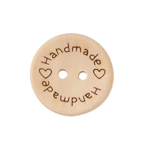 15/20/25mm handmade雕刻木扣圆形两眼纽扣手工diy扣子儿童毛衣扣 - 图3