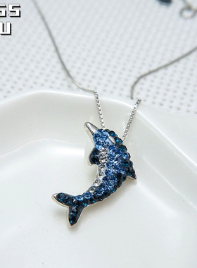 海豚项链s925纯银百搭简约锁骨链