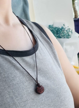 天然印度小叶紫檀木福字如意平安