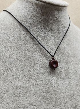 天然印度小叶紫檀木小平安扣吊坠项链独特精致男女宝宝孩子成人