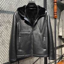 Fur-integrated male dermis jacket fur wool original ecological sheep fur integrated 100 hitch winter leather coat large coat