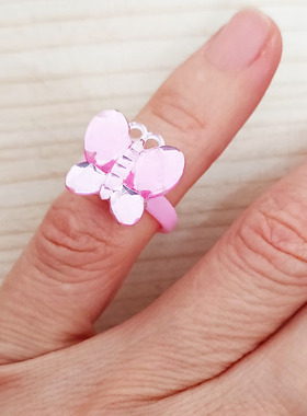 儿童彩色宝石戒指卡通女童公主首饰女孩玩具宝石指环可爱宝宝礼物