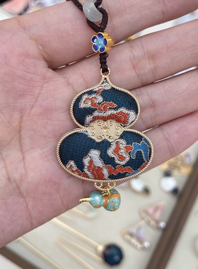 非遗宋锦桑蚕丝双面葫芦毛衣链