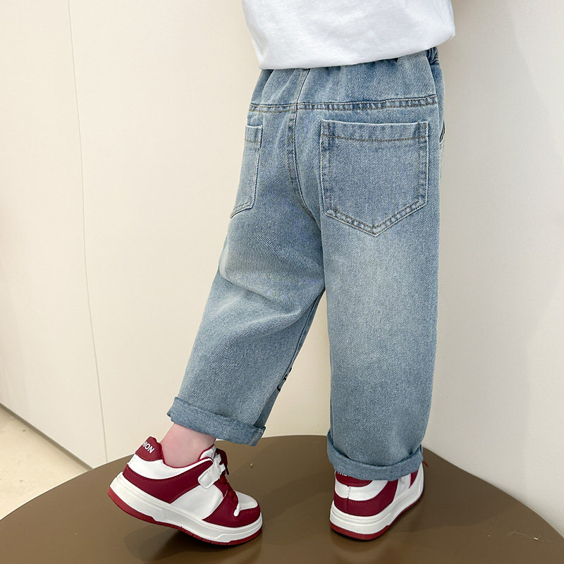 童装裤子女童牛仔裤秋季2025新款洋派儿童休闲老爹裤宝宝秋装长裤