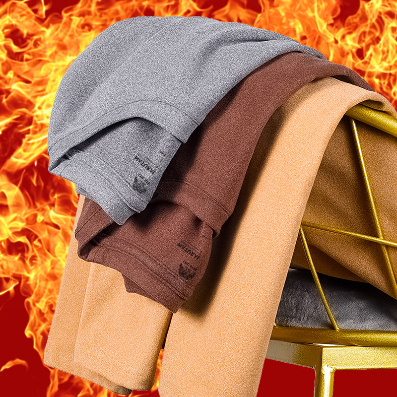 德绒加绒加厚t恤男士半高领打底衫 初己T恤