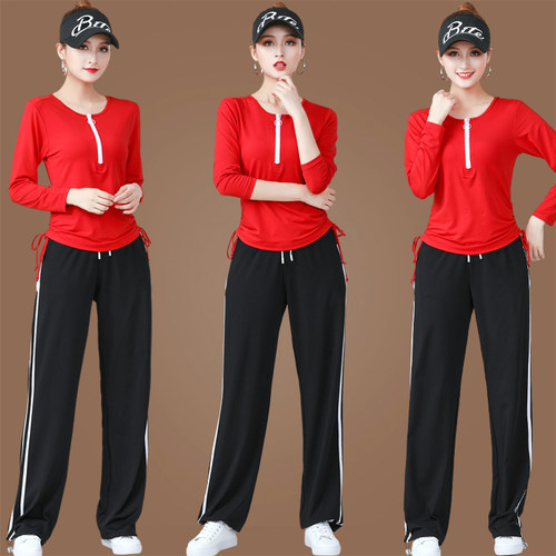 杨丽萍广场舞服装新款套装女跳舞健身运动服秋季长袖演出舞蹈衣服 - 图1