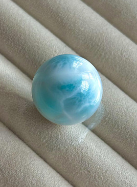天然针钠钙石海纹石吊坠 冰糯中单珠 多米尼加海纹石 拉利玛球