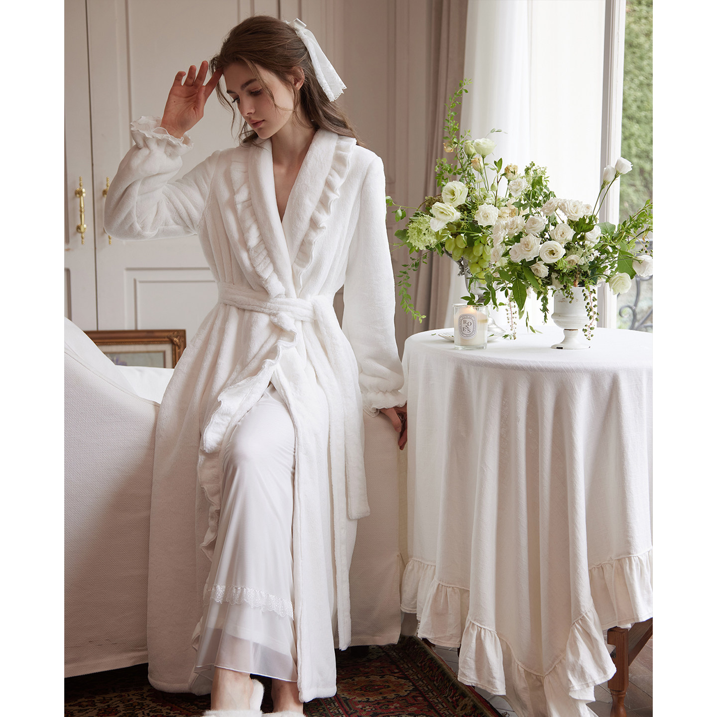 RoseTree法兰绒睡袍女冬季珊瑚绒长款加厚浴袍女士睡衣2025新款,淘宝优惠券,粉丝福利购,淘宝优惠卷