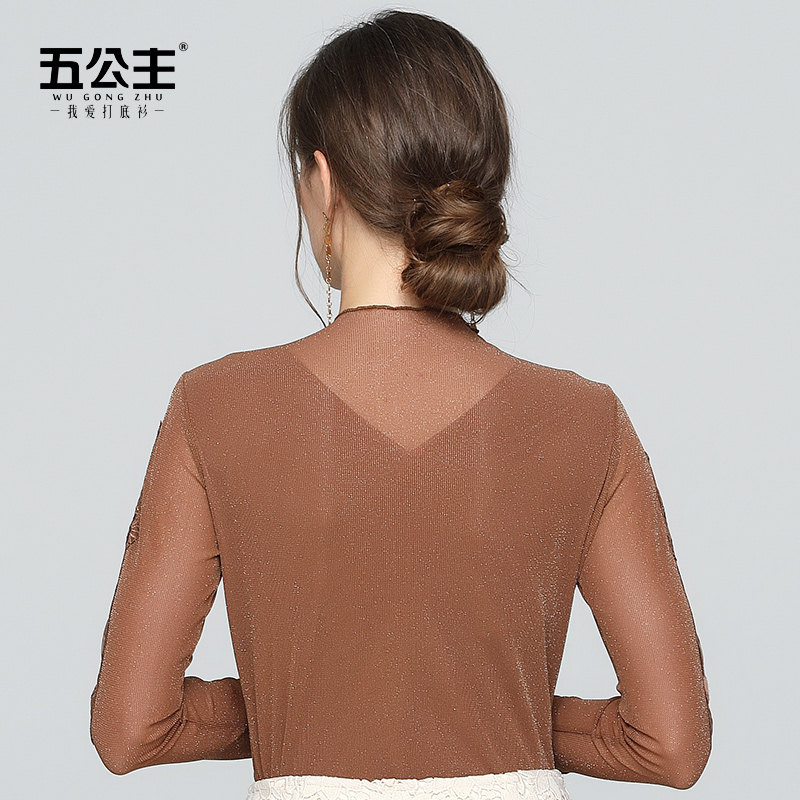 五公主高领蕾丝打底衫春秋网纱内搭 五公主蕾丝衫/雪纺衫