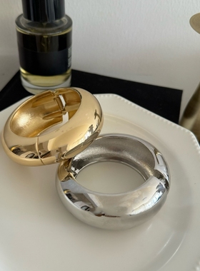 金属宽手镯手环女式叠戴