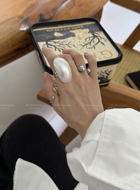 光泽可调节戒指环叠戴开口