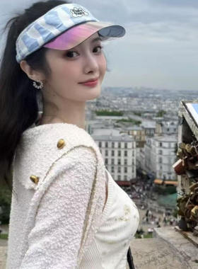 现货 正品 TART TART 25ss设计师品牌条纹针织镭射空顶帽