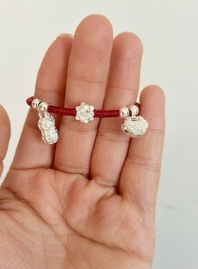 DIY足银本命年手工精编红绳