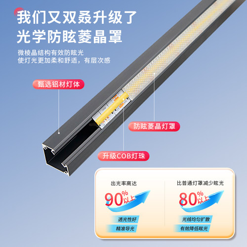 led厨房照明灯免安装橱柜灯餐边柜补光灯手扫式充电磁吸感应灯条 - 图0