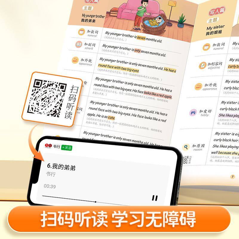 小学生英语扩句造句法看图写话写作启蒙口语阅读1-6年级课外绘本