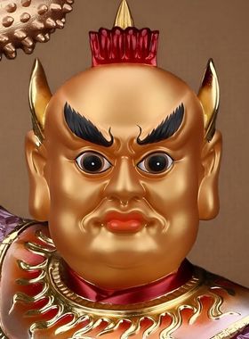 监斋菩萨供奉家用客厅寺庙佛堂摆件大圣紧那罗王监斋使者树脂佛像