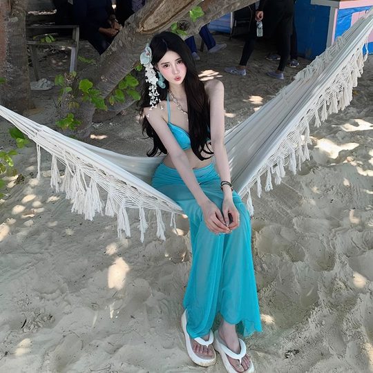 Sexy pure hot girl beach dress swimsuit women vacation