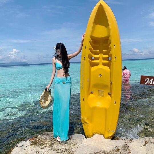 Sexy pure hot girl beach dress swimsuit women vacation