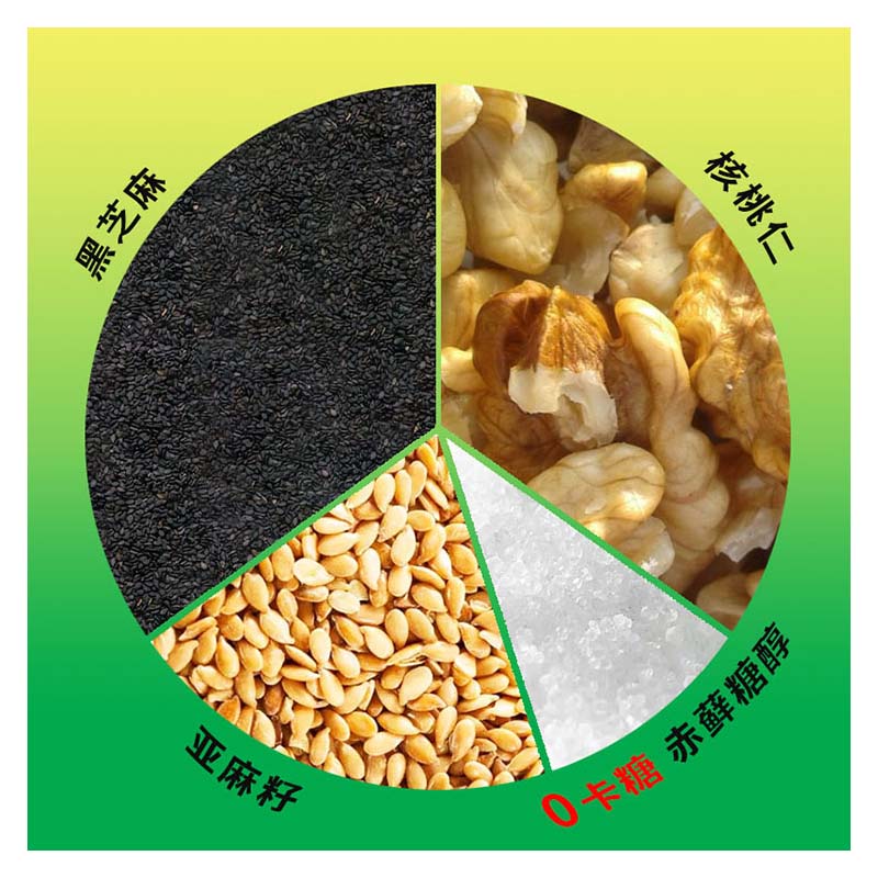 金百岁农庄芝麻核桃粉亚麻籽粉500g中老年儿童孕妇干吃营养代餐粉 - 图3
