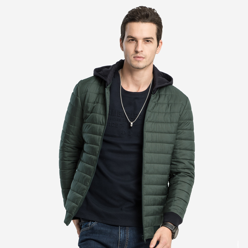骆驼牌男装男士连帽可拆卸轻薄棉衣 骆驼男装棉衣
