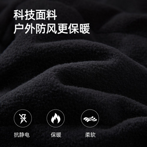 骆驼棉服男装夹克外套男女幻影黑2025新款连帽防寒保暖加绒厚棉衣 - 图3
