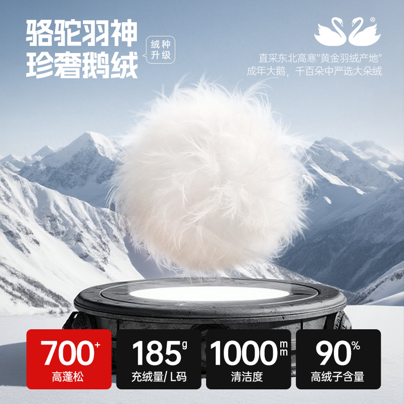 【热巴同款】骆驼火山Pro鹅绒服男款冬季新款加厚连帽面包羽绒服